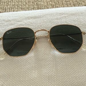 Ray-Ban Gold Sunglasses with Dark Lenses